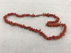 An antique coral necklace CONDITION REPORT: Restrung.