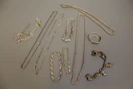 A collection of silver jewellery,