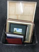 Two crates containing a large quantity of picture frames, photo frames, photograph albums,