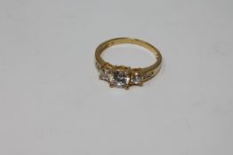 A silver and cz dress ring