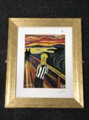 A framed oil, 'A Geordie Scream', signed A.