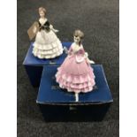 Two boxed Royal Worcester figures - Diana and Debutante