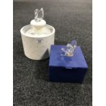 A boxed Swarovski Crystal One Hundred Year Anniversary figure, Swan on Plinth,