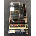 Seven boxed tanks and motor gun carriages by Atlas,