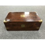 A Victorian mahogany writing box with brass mounts