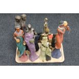 A tray containing a quantity of contemporary African figures,