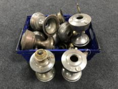 A box of oil lamp parts