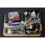 A tray containing a large quantity of boxed and unboxed tableware,