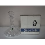 A boxed Waterford Crystal ships decanter