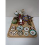 A tray of assorted Limoges cabinet plates, trinket dishes,