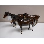 Three Beswick horses (standing,