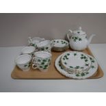 A twenty one piece Colclough Ivy pattern tea service