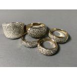 Five bombe style diamond rings (5)