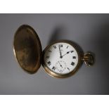 A gold plated Waltham pocket watch numbered 21775238 CONDITION REPORT: Fully wound