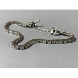 A 14ct white gold diamond tennis bracelet, 10g, approximately 3ct.