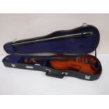 A Chinese violin and bow in case