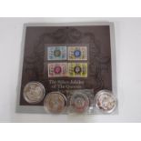 A set of silver jubilee stamp and for silver proof coins