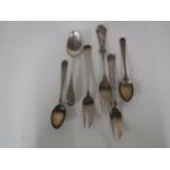Six pieces of silver cutlery,