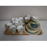 A tray containing a twenty piece Stanley bone china tea service,