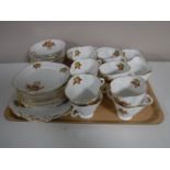 A tray containing a thirty-two piece Windsor bone china tea service