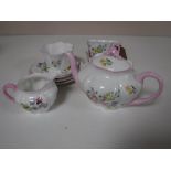 A nine piece Shelley Wild Flowers tea for two CONDITION REPORT: Some surface wear