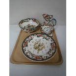 A tray containing four pieces of Masons china
