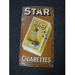 An early twentieth century Star Cigarettes enamelled sign