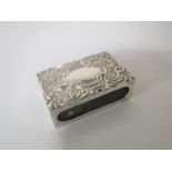 A small silver matchbox holder, Chrisford & Norris Ltd,