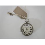 A silver key-wound pocket watch signed Crosier,