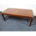 A mahogany brass bound coffee table