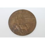 A First World War bronze memorial plaque/medal