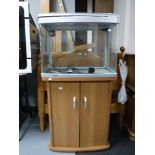 An Aqua One aquarium tank AR-620 on beech stand