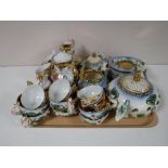 A tray containing a continental tea service,