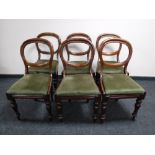 Six Victorian balloon back mahogany dining chairs