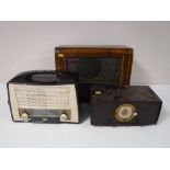 Three mid 20th century radios - walnut cased Pye,