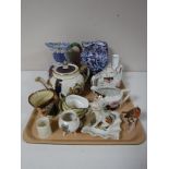 A tray containing a Ringtons coronation tea pot, Ringtons Maling Chintz jug, a Masons water lily,