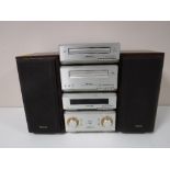 A Technics 4 piece micro Hi-Fi stack and speakers