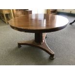 A circular Victorian mahogany breakfast table