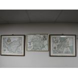 Two framed Saxton maps; Cheshire and Gloucestershire in the sixteenth century,