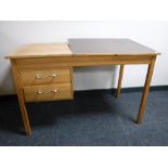 A pine knee hole writing desk