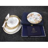 Thirteen pieces of Royal Worcester china - boxed birds of Dorothy Doughty dessert plate,