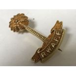 A rare high carat gold regimental brooch of the Royal West African Field Force, 7.