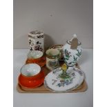 A tray of five pieces of Masons Mandolay china, pair of Carlton Ware lustre grapefruit dishes,