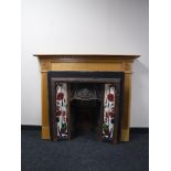 An art deco tiled cast iron fire insert,