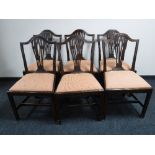 A set of six mahogany Hepplewhite chairs