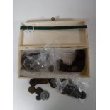 A box of coins, copper pennies etc.