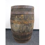 An oak coopered barrel