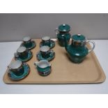 A twelve piece Maling lucerne coffee set