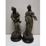 Two spelter figures,