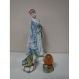 A Royal Worcester figure - Walking out,